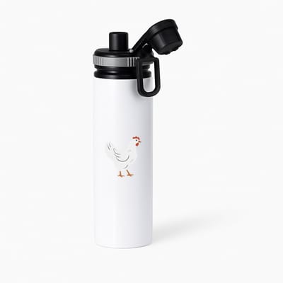 Hacebo® - Kip waterfles met draaidop grijs - Kippen - Dieren liefhebbers - Haan - kinderboerderij - vogels - water fles - 850ML