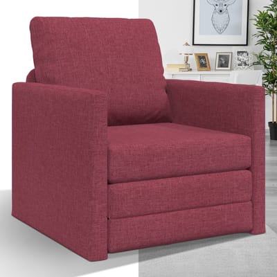 Slaapstoel - Uitklapbaar - Slaapbank - Logeerbed - Zetelbed - Slaapfauteuil - Vouwbed - 1 persoons - Zeer comfortabel - Wijnrood