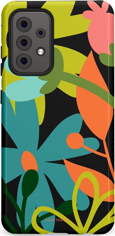 Casetastic Hoesje Geschikt voor Samsung A52 (4G/5G/s) - Stijlvolle Beschermende Duo-layer Case - Botanisch Feest