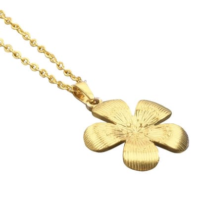 Ketting - hanger - RVS - goudkleurig - verstelbaar - sieraad - accessoire - bloem - natuur - hip - trendy - tijdloos - chique - feest - cadeau - vrouwen - dames