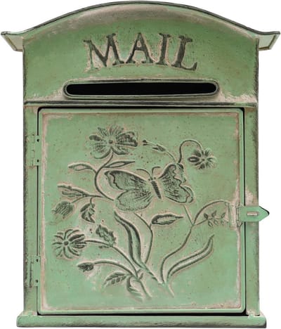 Brievenbus Wandmontage - Postbak Buiten - Post Ontvangen - Rustiek Decoratief Uiterlijk - 34 cm Hoog - Groen