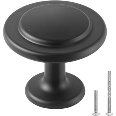 VEVOR Meubelknoppen, 30 Stuks, 31 mm, Kastknoppen van Zwarte Zinklegering, Massieve Keukenknoppen, Ladeknoppen, Knop met Schroeven voor Badkamer, Kasten, Laden, Keuken