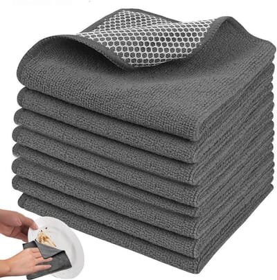 10 Stuks Schoonmaakdoeken met Scrubzijde, 30cm×30cm Keukenhanddoeken voor Vaat, Wasbakken en Ovens, Krasbestendig en Duurzaam
