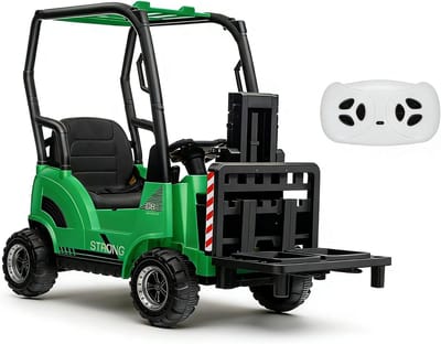 12V Elektrische Heftruck voor Kinderen – Groen – Met Hefvorken, Pallet & Afstandsbediening – Muziek, USB/MP3, 2 Snelheden – Veilig voor Kinderen vanaf 3 Jaar