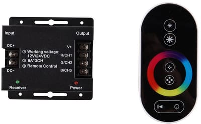Allecto - LED Dimmer Switch - RF Afstandsbediening - 12V-24V voor Lichtstrips - Geschikt voor RGB Verlichting - Eenvoudige Installatie - Perfect vo...