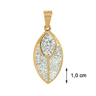 Blinx Jewels Stalen Hanger Roségoudkleurige RVS Hanger – Bladvormig met Glinsterend Binnenvlak