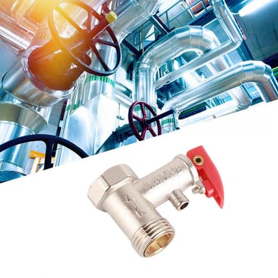 Dailygoods- Veiligheidsventiel 1/2" - Drukbegrenzingsventiel - Vernikkeld Messing - Drukontlastingsapparaat - Terugslagfunctie - Voor Warmwaterbereider - Drukventiel
