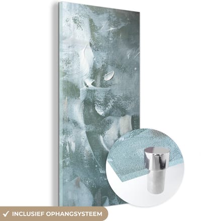 MuchoWow® Glasschilderij 60x120 cm - Schilderij acrylglas - Acrylverf - Structuren - Abstract - Foto op glas - Schilderijen