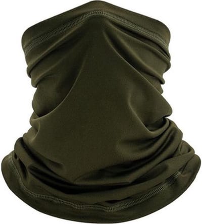 New Age Devi - Nekwarmer - Sjaal - Bandana Donker Groen One Size - voor Wintersport