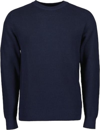 Blue Seven heren trui - gebreide heren trui - ronde hals - 376398 - donkerblauw - maat M