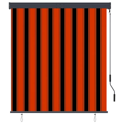 vidaXL - Rolgordijn - voor - buiten - 140x250 - cm - oranje - en - bruin
