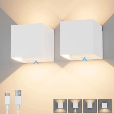 Accu wandlamp met bewegingsmelder voor binnen - Draadloos, USB oplaadbaar, instelbare stralingshoek - Perfect voor woonkamer, slaapkamer, hal
