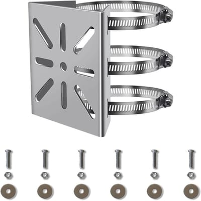 Camera Mast Houder - Verticale Bevestiging - Beveiliging Installatie - Roestvrij Staal - 8 x 7 x 1 cm