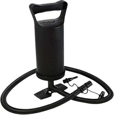 Dailygoods- Handpomp Dubbele Hefpomp - Handpomp met 2 Opzetstukken - Luchtpomp voor Luchtmatrassen - 1,2 Liter Pompvermogen - Duurzaam en Betrouwbaar