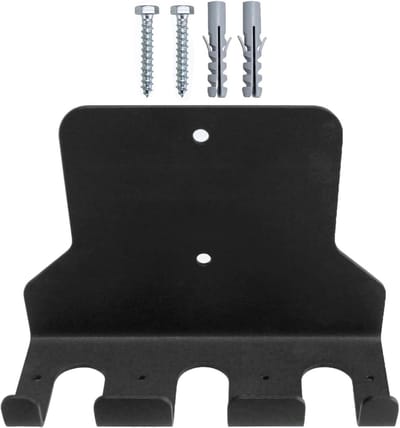 Barbellhouder - Halterrek - Fitnessruimte organiseren - Ruimtebesparend wandmodel - Ca. 25.5cm - Zwart