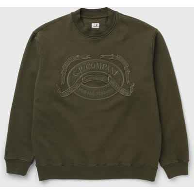 COTTON FLEECE CREWNECK LOGO SWEATSHIRT