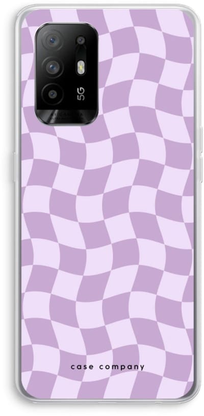 Case Company® - Hoesje geschikt voor Oppo A94 5G hoesje - Grid Paars - Soft Cover Telefoonhoesje - Bescherming aan alle Kanten en Schermrand