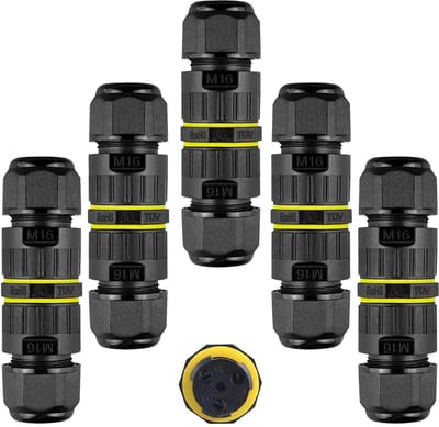 Waterdichte Kabelverbinders IP68 3-polig M16 3,5-10 mm - 5 stuks