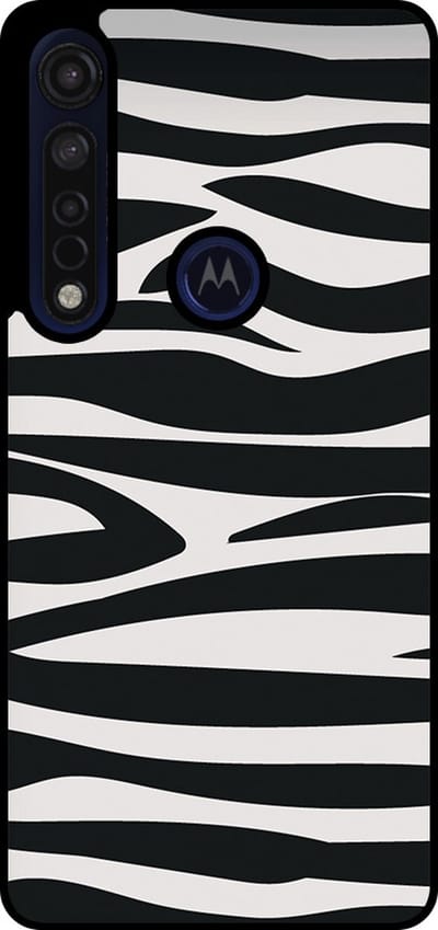 Smartphonica Telefoonhoesje Geschikt voor Motorola Moto G8 Plus met zebra opdruk - TPU backcover case zebra design - Zwart Wit geschikt voor Motorola Moto G8 Plus