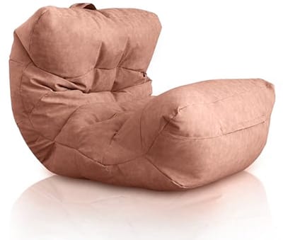 Aiire Luxe Zitzak van Premium Kunstleer – Grote Bean Bag Stoel met Vulling – Donkergrijze Lounge Pouf voor Woonkamer of Slaapkamer – Comfortabel XXL Vloerkussen voor Volwassenen en Tieners Roze