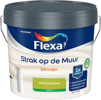 Flexa - Strak Op De Muur Binnen Mat - 100% Bamboe - Mengverf - 5 L
