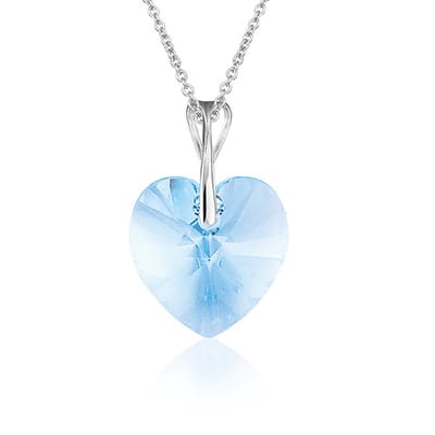 Montebello Ketting Pim HZ554 - Swarovski Hart - 925 Zilver Gerhod. - Ø14mm - 50cm
