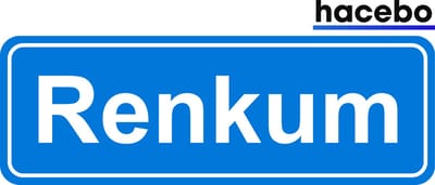 Hacebo - Plaatsnaam Sticker - 29x10 CM - Renkum sticker - Verkeersborden sticker - grappige cadeaus - Renkum