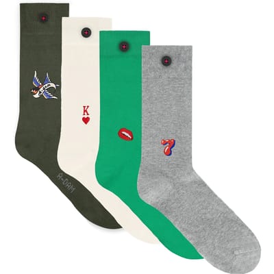 A-DAM Unisex 4-pack Casual Socks Multicolor Size: 41-46 | Socks Outlet | Unisex | Grijs