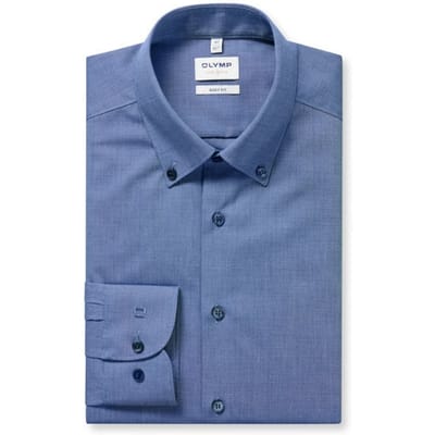 OLYMP Level Five Overhemd, Body Fit, Button-down, Nachtblauw