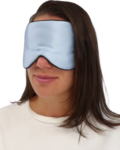Zijden Slaapmasker Bonne Nuit - Premium Verduisterend Oogmasker - 100% Pure Zijde - Verstelbaar & Huidverzorgend tijdens het Slapen - Kleur Lichtblauw