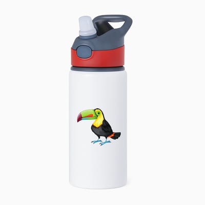 Hacebo® - Toecan waterfles met rietje rood - Vogels - Dieren liefhebbers - Jungle - dieren - dierendag - water fles - 650ML