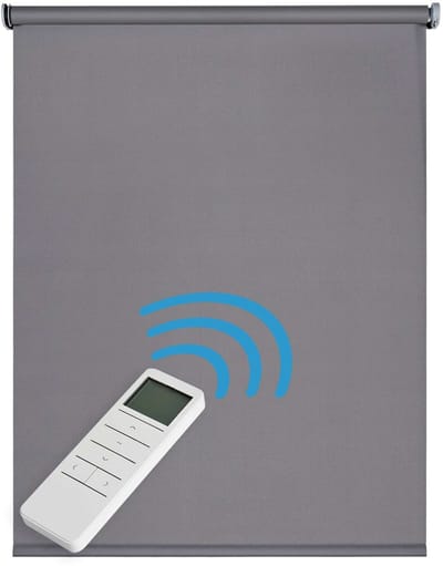 Storesdeco - Motorgecontroleerd Opaco blackout, afstandsbediening, donkergrijs 200x250cm