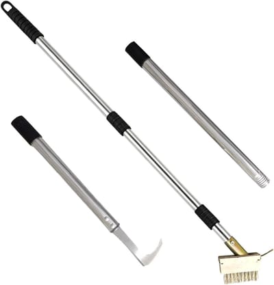 Voegenwieder Tuingereedschap - Onkruidsteker Krabber - Terras Reinigen - Ergonomische Handgreep - 44 cm - Grijs