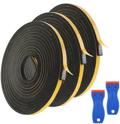 EPDM-schuimrubber afdichtingstape 15 m - Tochtstopper voor deuren en ramen, waterdicht en sterke lijm