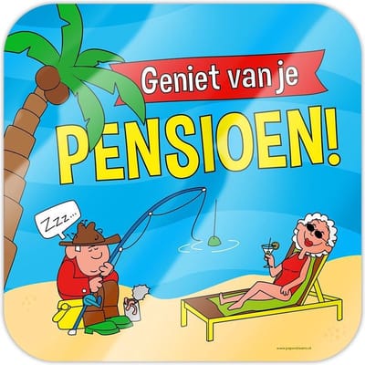 Huldeschild - Pensioen cartoon