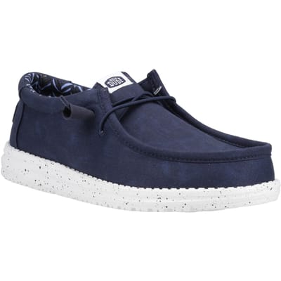 HEYDUDE Wally Canvas 100% Katoen Heren Navy Bootschoenen