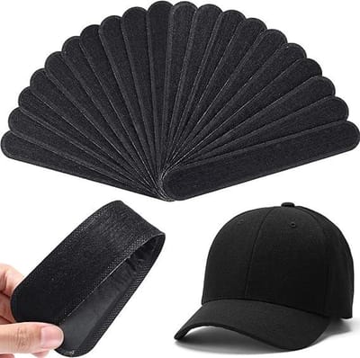 Daity 50 stuks - Zweet-absorberende pads voor hoeden - geschikt voor golfpetten - baseballpetten en veiligheidspetten voor dames en heren（Zwart）