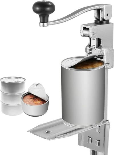 Handmatige Gietijzeren Tafelblikkenopener, Grote Rotating Blikkenopener voor Professionele Keukens en Restaurants, Duurzaam en Efficiënt Keukengereedschap