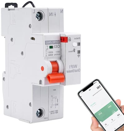 Intelligente WiFi Aardlekschakelaar 63A met Timer en Surge Bescherming - Tuya Smart Switch met Afstandsbediening en Korte Circuit Beveiliging
