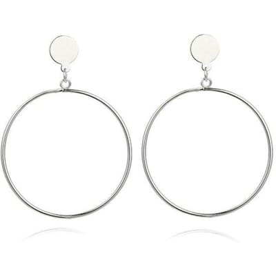 Nieuwe Mode Ronde Hangende Koreaanse Druppeloorbellen Voor Vrouwen Geometrische Ronde Hart Gouden Oorbel Trend Bruiloftsjuwelen white