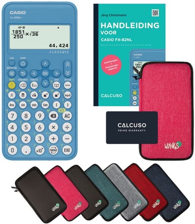 Casio fx-82NL+ incl. beschermhoes Roze + Handleiding - Wetenschappelijke rekenmachine - Standaardset