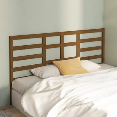 vidaXL Hoofdbord 186x4x104 cm massief grenenhout honingbruin
