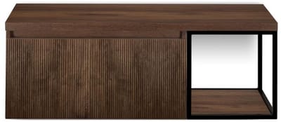 Frozen 3D Badmeubelset 120 cm - Greeplijst in Kleur - Zwart Frame - Wastafelbovenblad Dark Oak