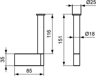 Ideal Standard Connect reserverolhouder incl. bevestigingsset chroom