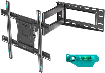 ONKRON TV muurbeugel zwenkbaar voor 40-75 inch tv tot 68 kg - TV muurbeugel uittrekbaar en kantelbaar - max 600 x 400 VESA muurbeugel televisie/zwenkarm televisiehouder muur zwart M7L