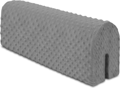 70 cm Bedrandbescherming voor kinderbedden - Minky Grijs randbescherming kinderbedje