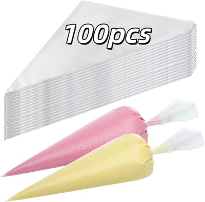 100 stuks Explosiebestendige spuitzak - scheurvast en duurzaam - spuitzak voor taarten en boter - spuitzak voor koekjes en glazuur - 36*25*1 cm - voor het bakken van taarten, koekjes en het decoreren van boter - transparant