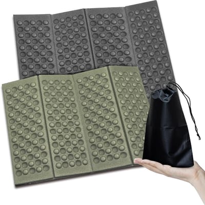 Dailygoods- Zitkussen Opvouwbaar - 2 Stuks - Ultralicht Schuim - Geschikt Voor Kamperen/Picknick - Trekkoordzakje - Afmetingen 39x29cm - Buitenkussen