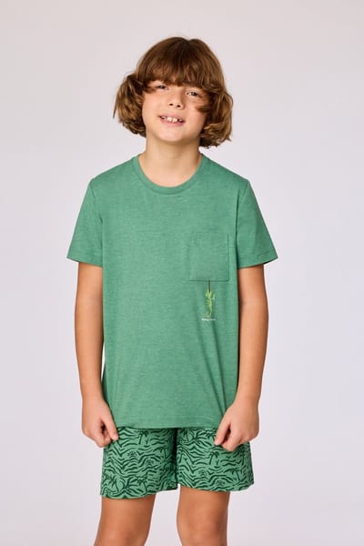 Woody pyjama jongens - groen - 261-10-QRS-Z/742 - maat 140