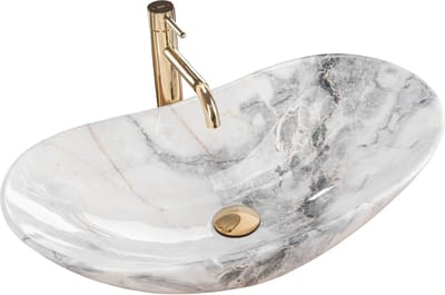 Rea Royal Granit Shiny Opzetwastafel Steen Imitatie 62x36 cm